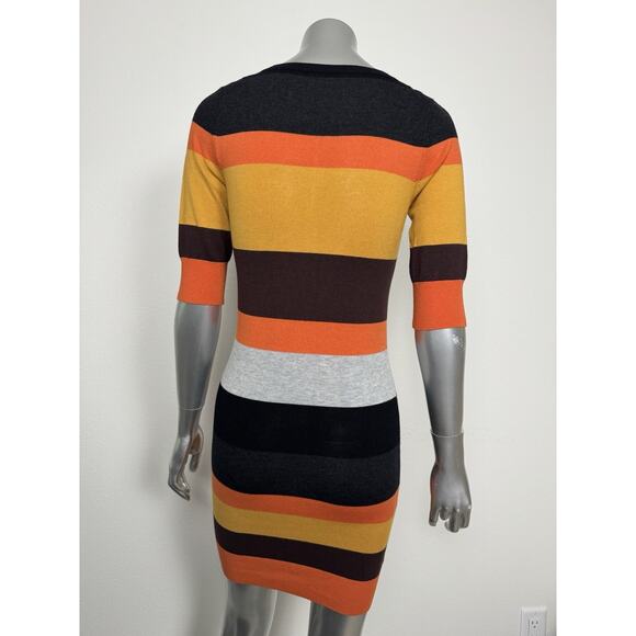 Morgan De Toi Sweater Dress Thanksgiving Fall Colors Knit Y2K Retro S/XS - Picture 2 of 10